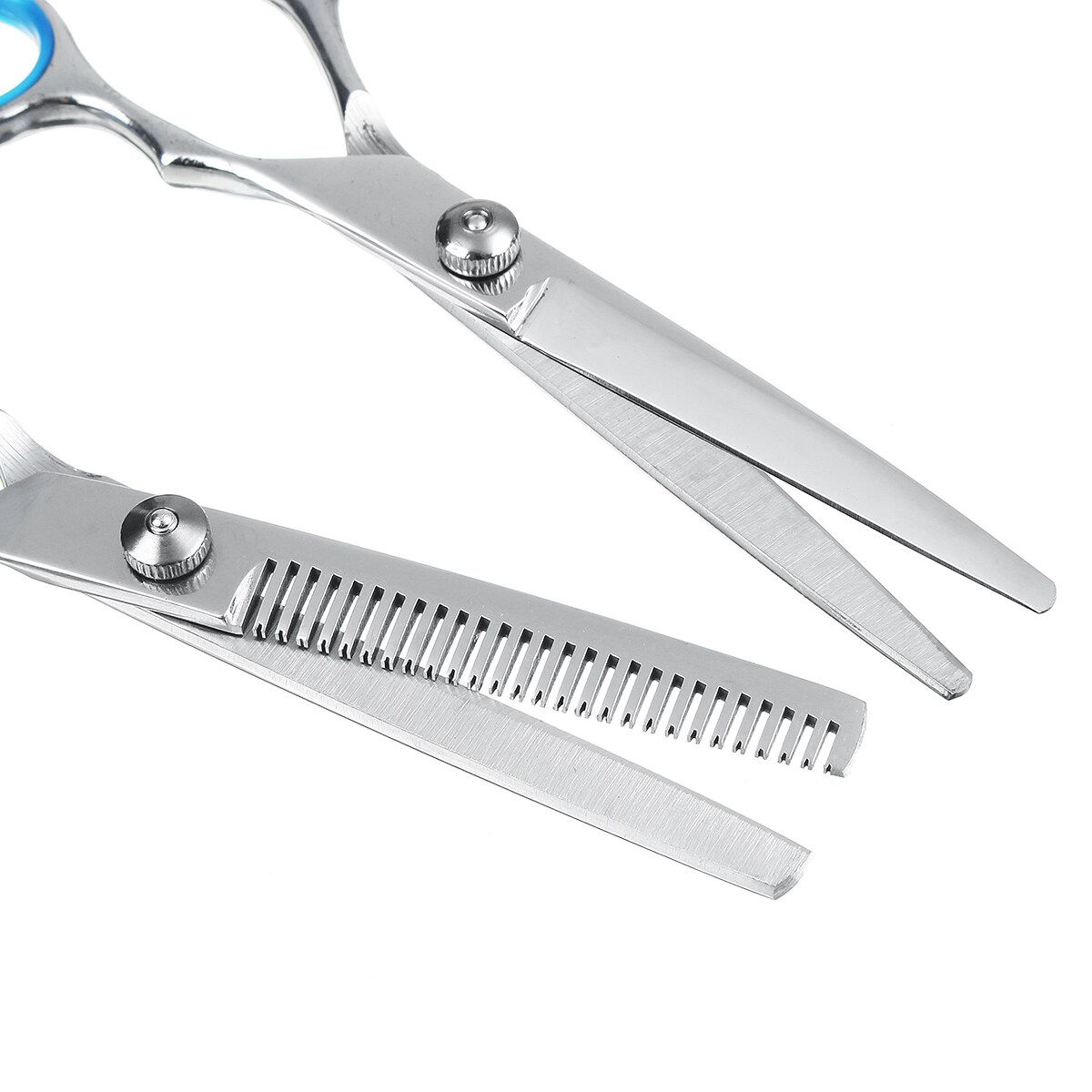 10pcs/set Professional Hair Scissor Set Hair Scissor Hairdressing Scisors Barber Thinning Scisors Hair Shears Kit For Barber Salon And Home Blue Finger Ring