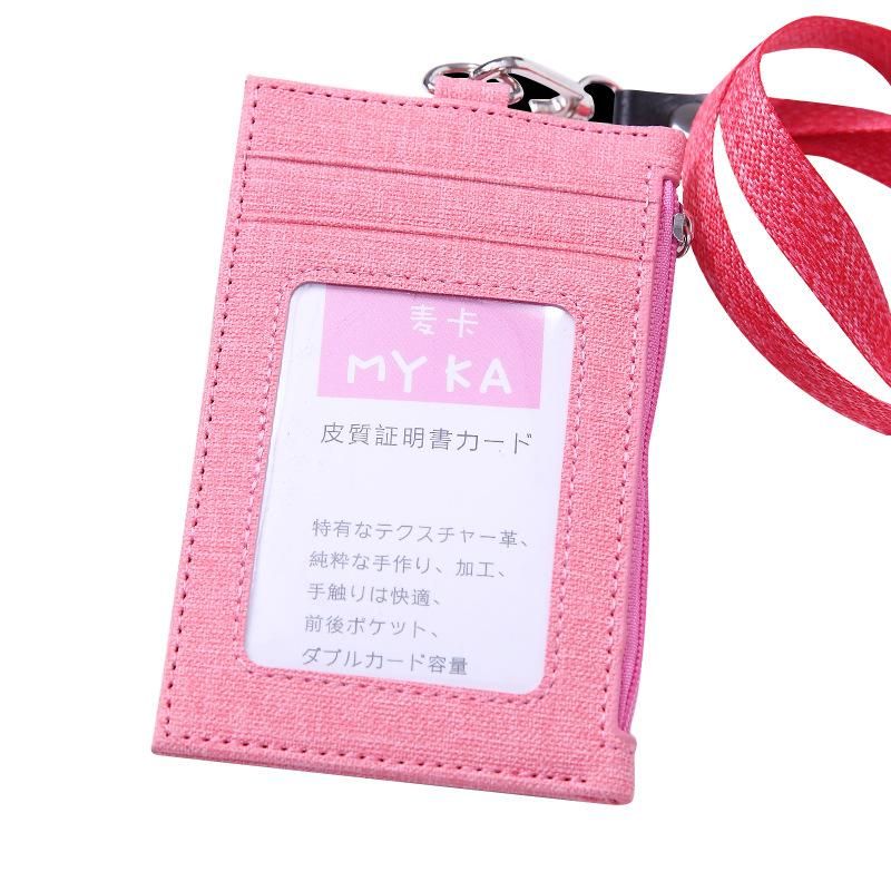 Cartera corta de cuero de vaquero para mujer cordon informal bolso pequeno para hombre Pu delgada para tarjetas de identificacion de negocios con cuerda colgante-Cafe