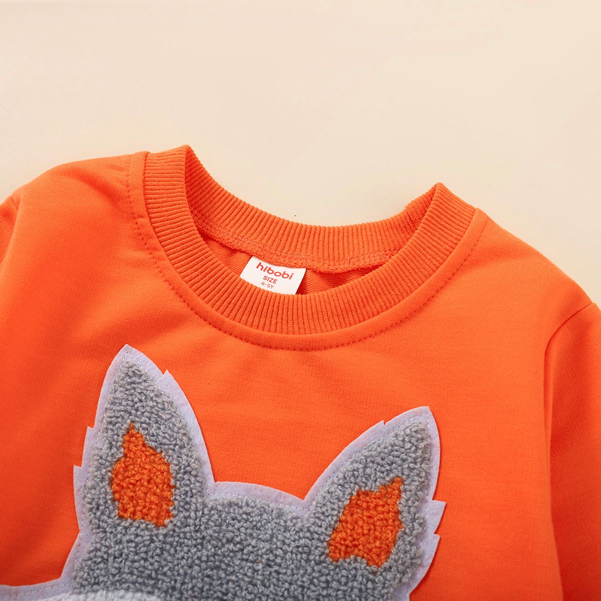 4-12Years Kid Boy Plush Fox Long Sleeve Shirt+ Grey Pants