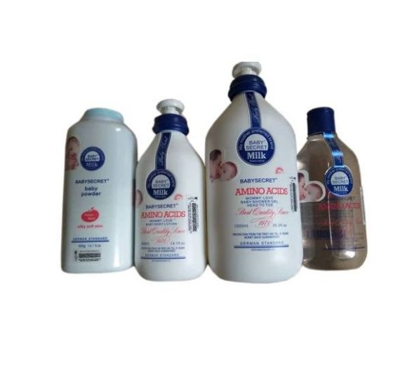Amino Acids Baby Essentials Set, Bath, Lotion, Oil, Powder