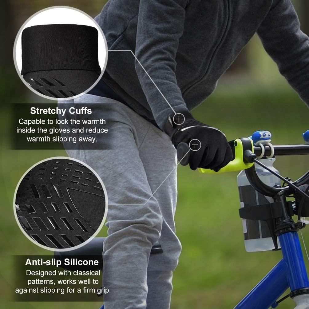 Childrens Winter Cycling Gloves Kids Warm Touchscreen