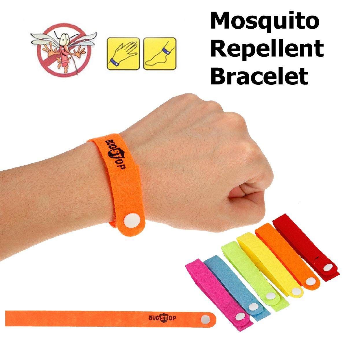 20Pcs Anti Mosquito Insect Bug Repellent Bracelet Children Natural Citronella Oil Wrist Band Camping Hiking