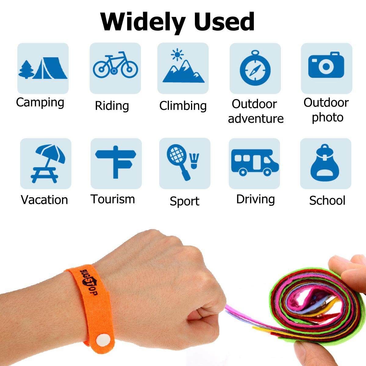20Pcs Anti Mosquito Insect Bug Repellent Bracelet Children Natural Citronella Oil Wrist Band Camping Hiking