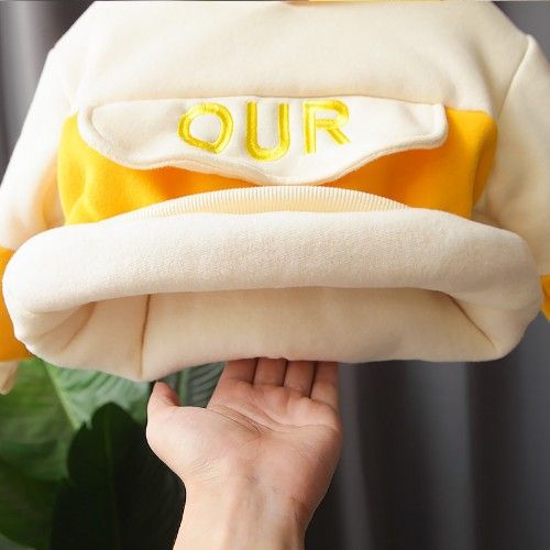 2pcs Kids Boys Girls Hoodie- Yellow/Multi
