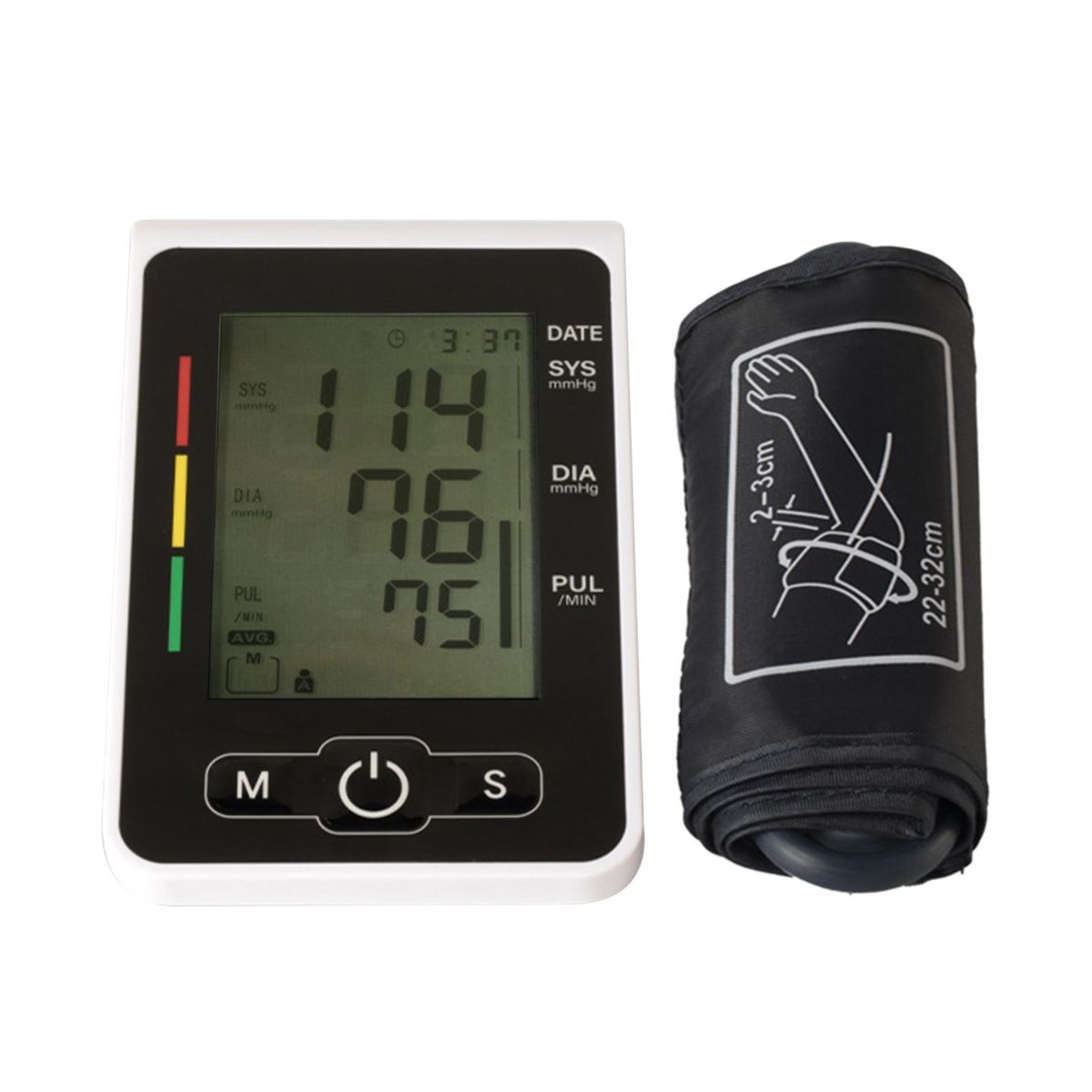 Intelligent Electronic Sphymomanometer Home Use Digital LCD Arm Type Blood-Pressure Measuring Meter Accurate Measurement Blood-Pressure Monitor with Heart Rate Detection & Voice Broadcast Function
