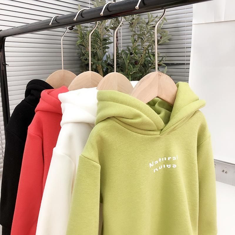 Children's Hooded Sweatshirt Solid Color Sweatshirt White