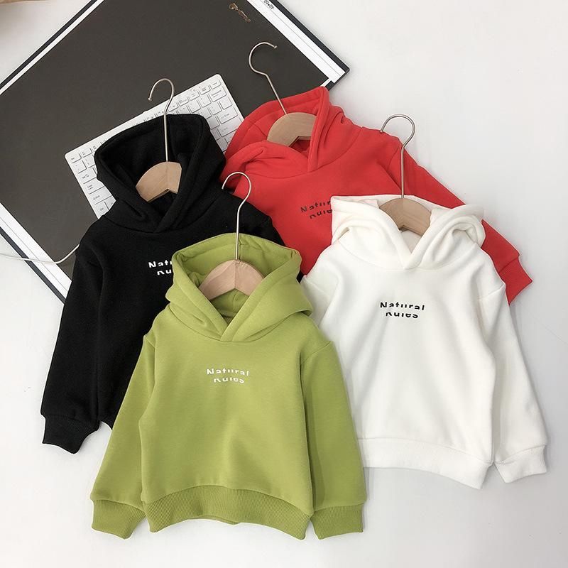 Children's Hooded Sweatshirt Solid Color Sweatshirt White
