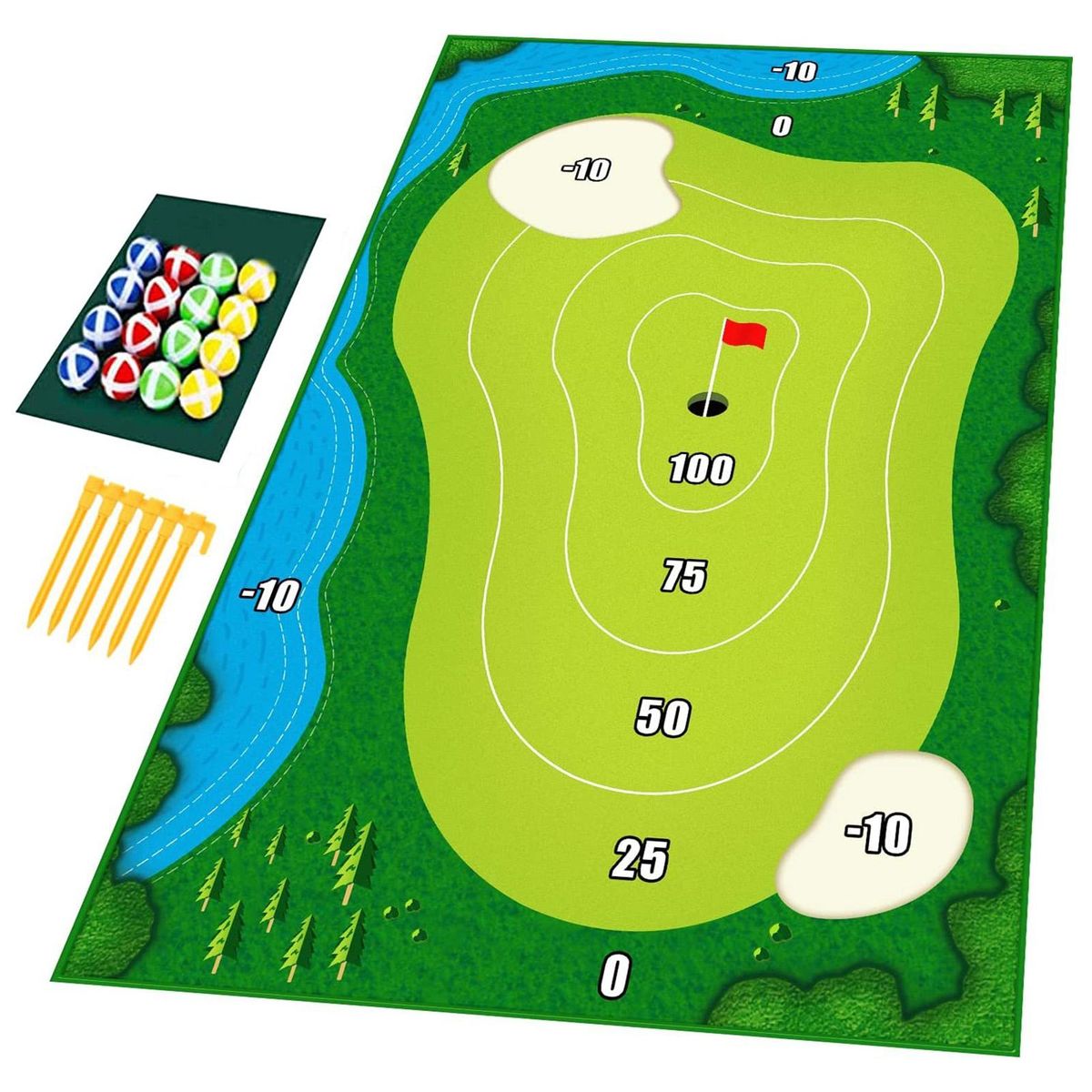 1 Set Golf Set Party Game Golf Training Hitting Mat Kit