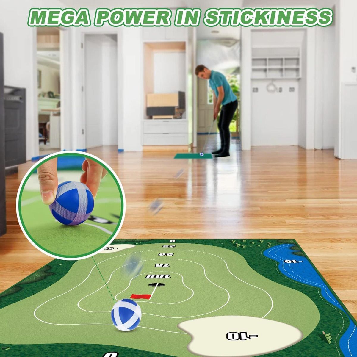 1 Set Golf Set Party Game Golf Training Hitting Mat Kit