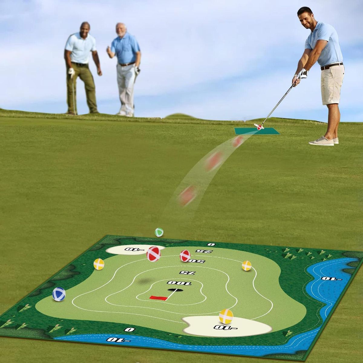 1 Set Golf Set Party Game Golf Training Hitting Mat Kit