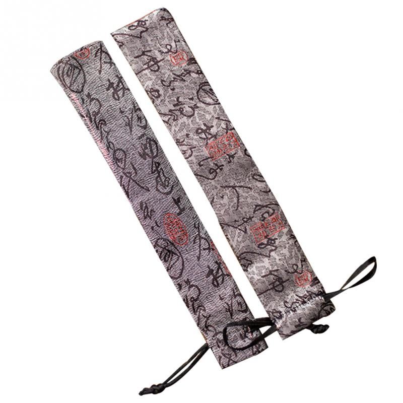 Gift Style Fan & Hand Drawing Cover Ancient Decorative Bag Storage Chinese String Case Long Pouch Folding Retro Shape