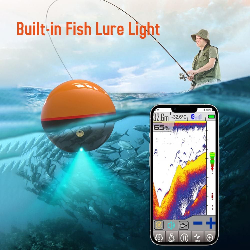 Wireless BT Smart Fish Finder Portable Sonar Fishfinder for Kayak Boat Fishing