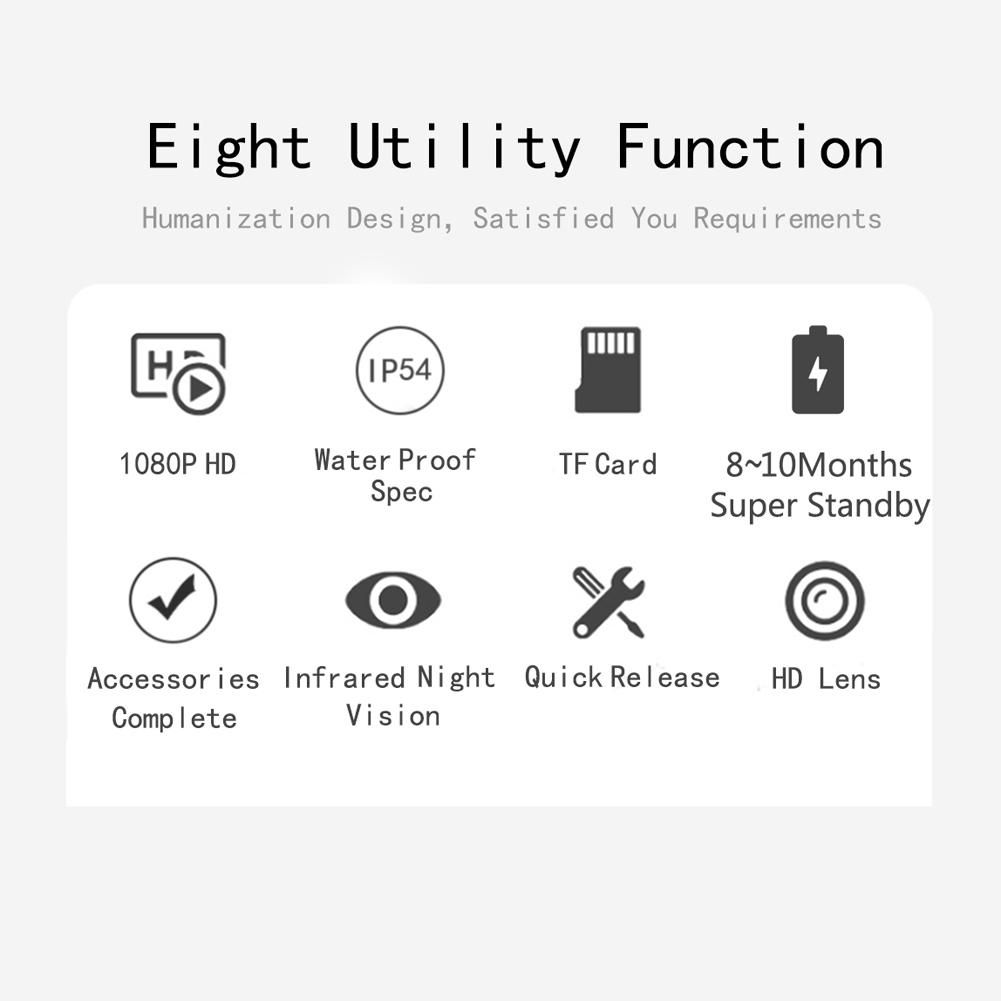 36MP 1080P  Day Night Photo Video Taking Camera Multi-function Outdoor Huntings Animal Observation House Monitoring Camera IP54 Waterproof 2.0 Inch Display 12 Languages with 34 Infrared Lights Camera
