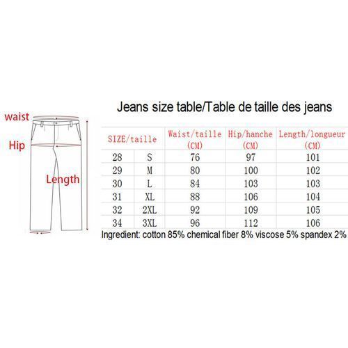 (Black+Blue)=14999 Men's Jeans Zipper Ripped Holes Trouser Pants
