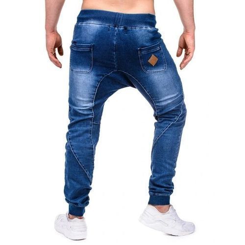 (Black+Blue)=14999 Men's Jeans Zipper Ripped Holes Trouser Pants
