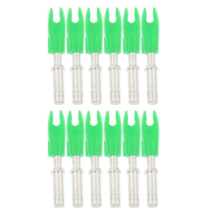 12 Pcs / Pack Plastic Archery Bow Precision Nocks For 4.2mm Green