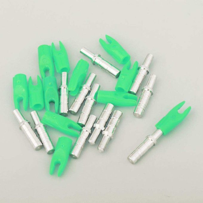 12 Pcs / Pack Plastic Archery Bow Precision Nocks For 4.2mm Green
