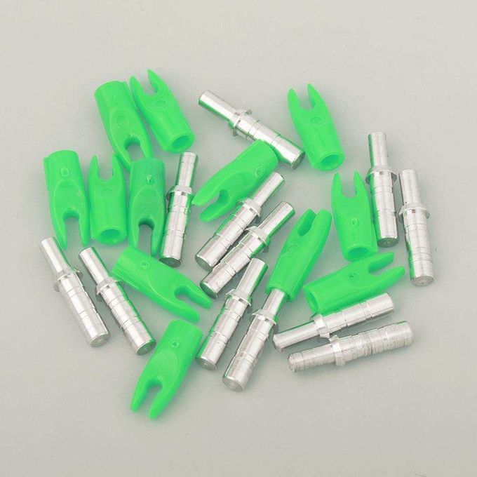 12 Pcs / Pack Plastic Archery Bow Precision Nocks For 4.2mm Green