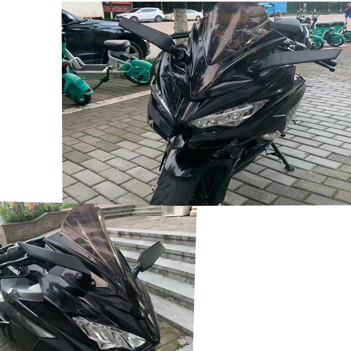 For Suzuki GSXR 600 750 1000 GSX1300R GSX650F GSX-R  Motorcycle Mirror Modified Wind Wing Adjustable Rotating Rearview Mirror
