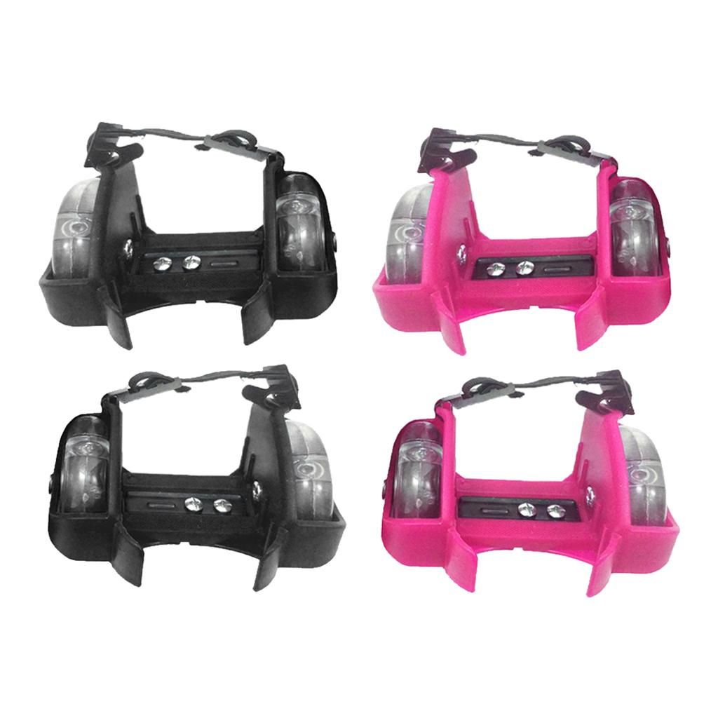 Leipupa 2 Pair Adjustable Kid Heel Wheels Skates Roller