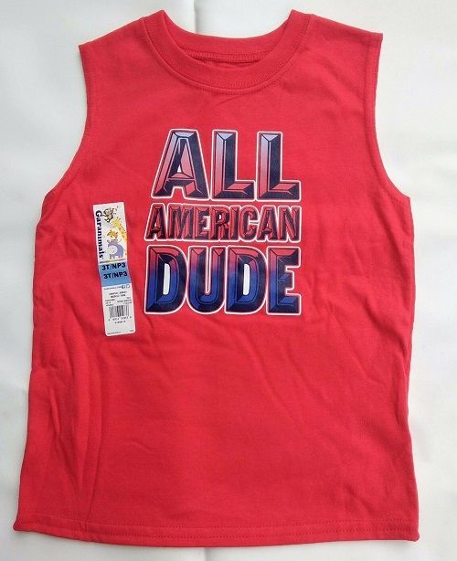 Boys Sleeveless T-Shirt- Red