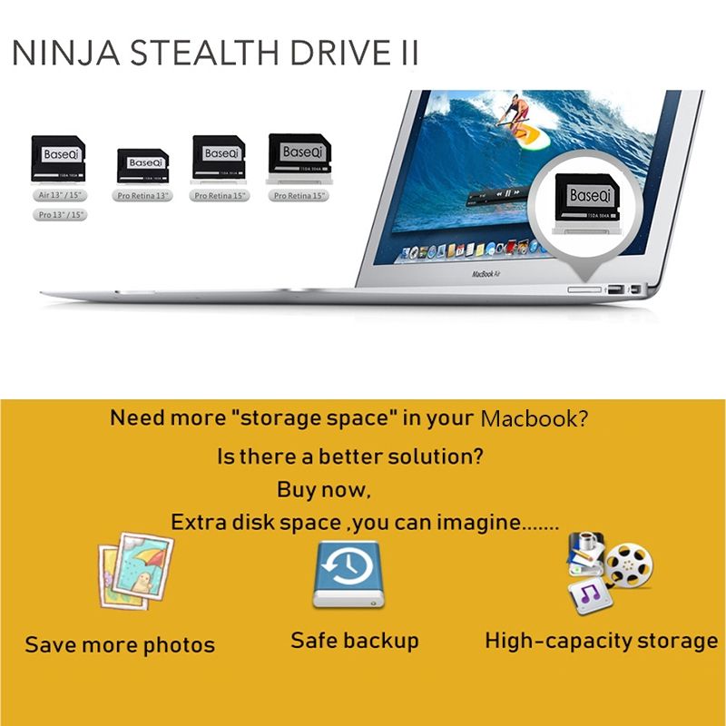 303ASV Hidden Aluminum Alloy SD Card Case Forbook Pro Retina 13.3 Inch Laptops