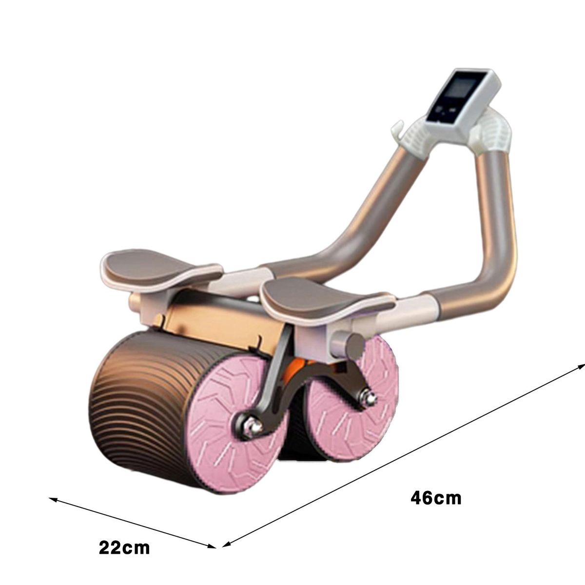 Toning Roller Rebound Abdominal Wheel with Elbow Support for Fitness Pink