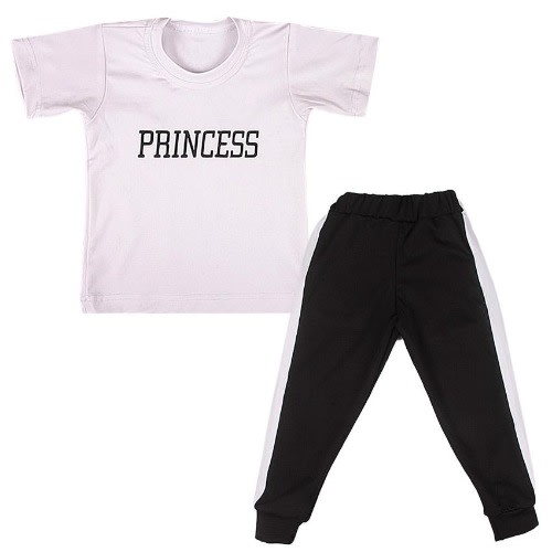 Girl's Polo And Trouser - Black & White