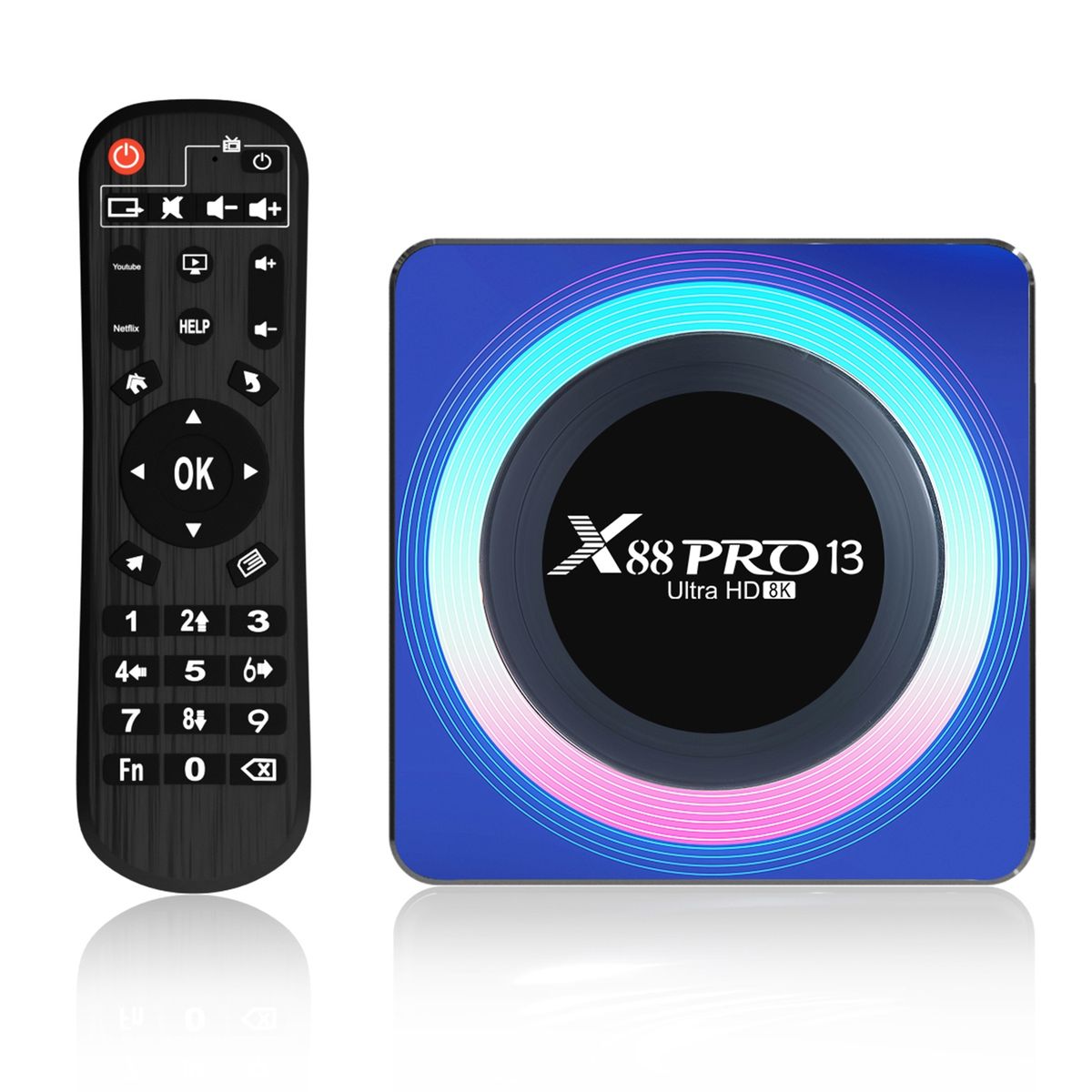 X88 Pro 13 8K Ultra HD Android 13.0 Smart TV Box With Remote Control, 4G+64GB (EU Plug)