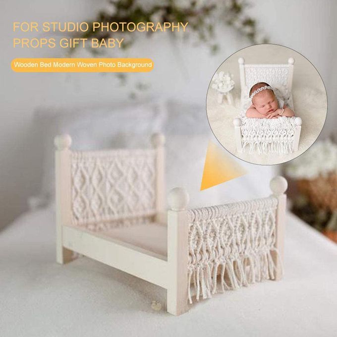 Newborn Props Baby Crib White Shooting Assisted Hanmade Background