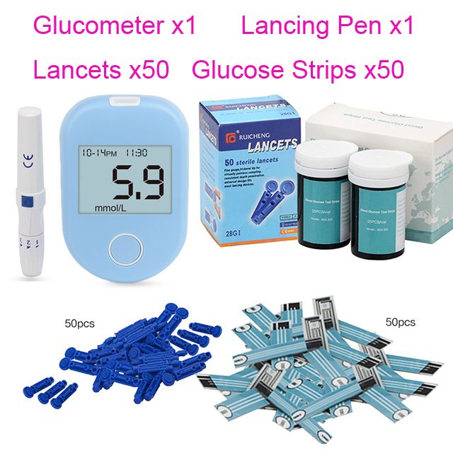 Blood Glucose Meter Glucometer Diabetic Blood Sugar Level Meter Diabetes Tester With Test Stripcet Medical Health Care Tool