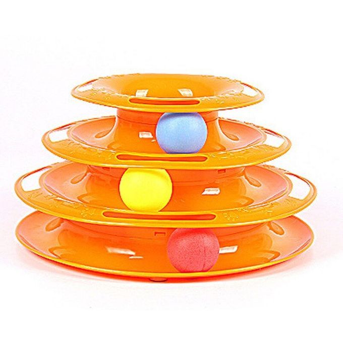 Cat Toy Funny Turntable Cat Ball Disk Interactive Amusement Pet Product(#Orange)