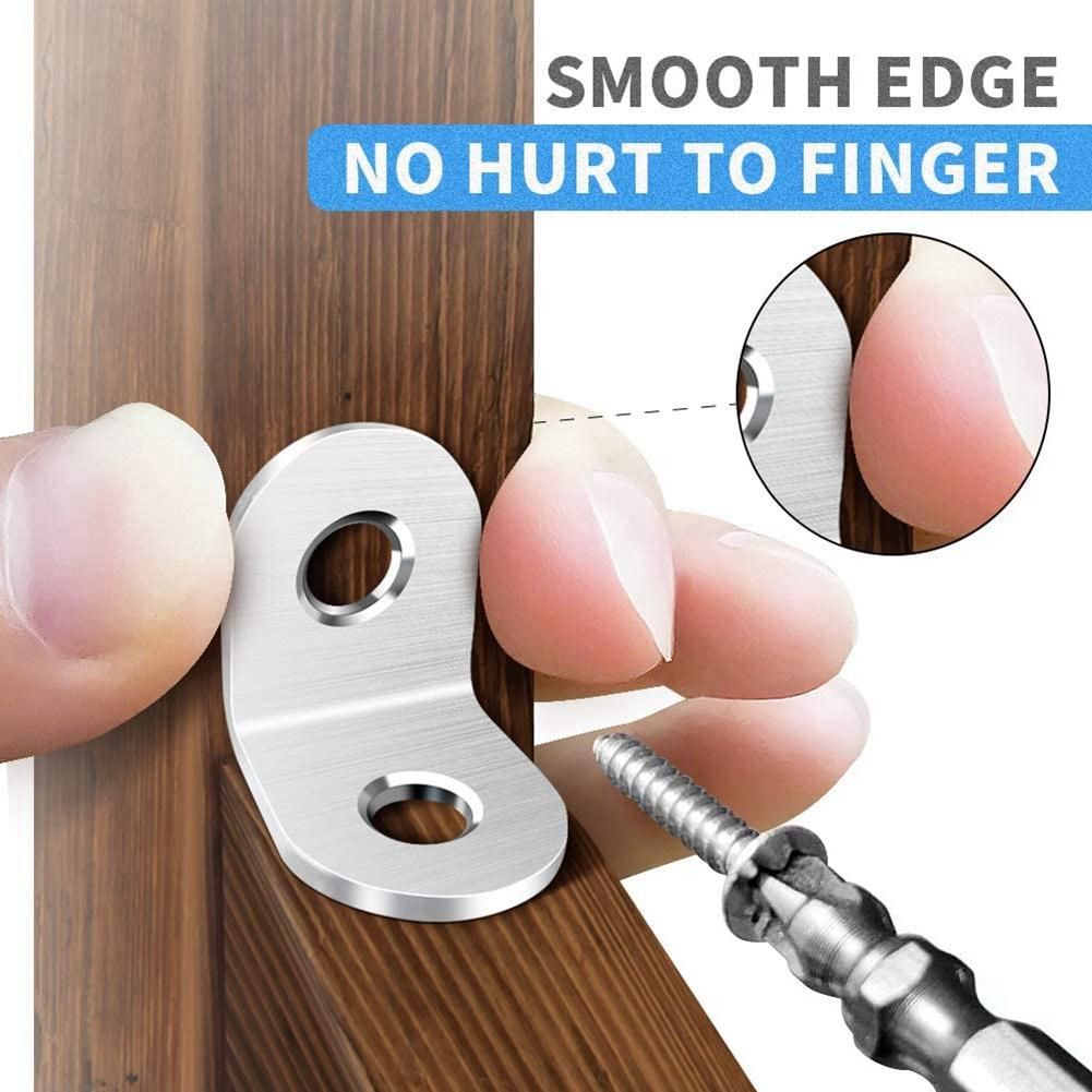 120PCS L Bracket Corner with 240PCS Screws, Corner Bracket, Angle Bracket Fastener for Wood Furniture Bedframe Cabinet