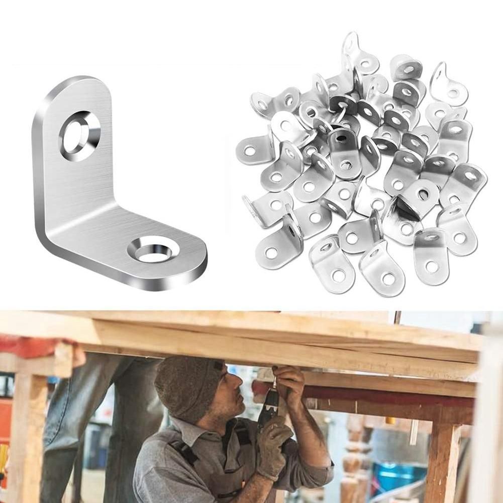 120PCS L Bracket Corner with 240PCS Screws, Corner Bracket, Angle Bracket Fastener for Wood Furniture Bedframe Cabinet