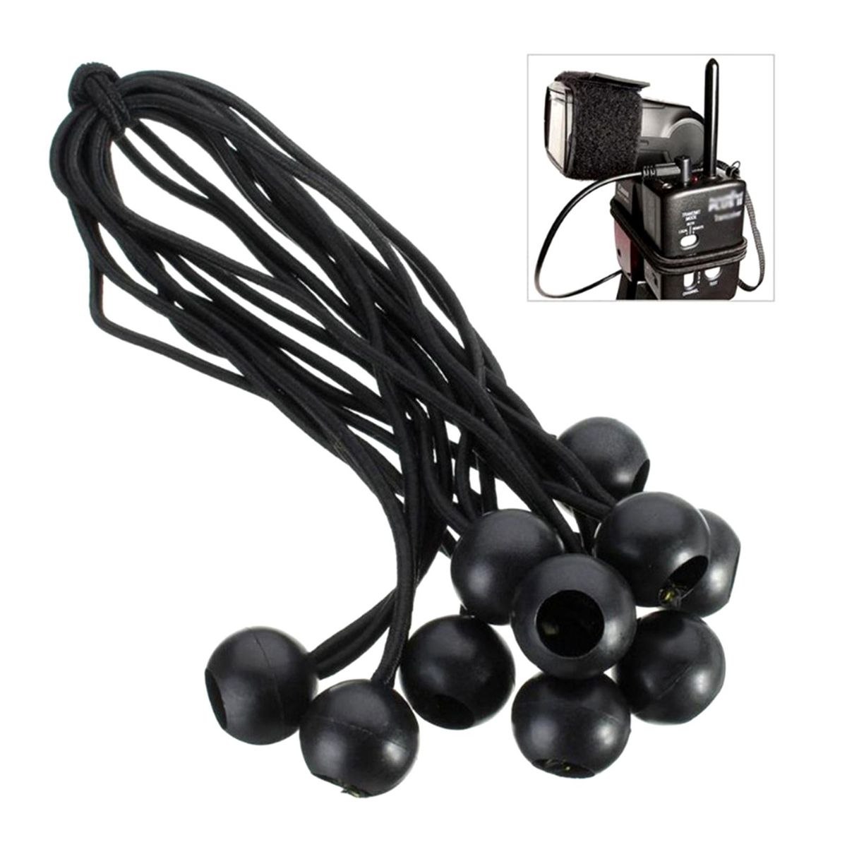 10 Pcs Bungee Balls Cords Tie Down Straps Elastic Rope for Camping Tents Cargo
