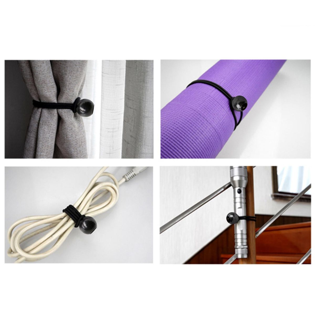 10 Pcs Bungee Balls Cords Tie Down Straps Elastic Rope for Camping Tents Cargo
