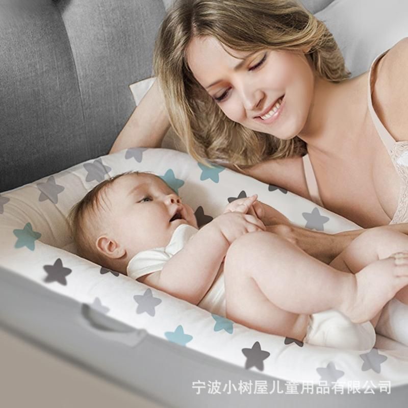 Portable Breathable Cotton Baby Lounger Nest For Co Sleeping