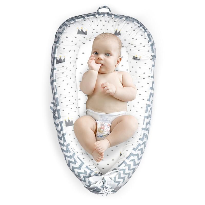 Portable Breathable Cotton Baby Lounger Nest For Co Sleeping