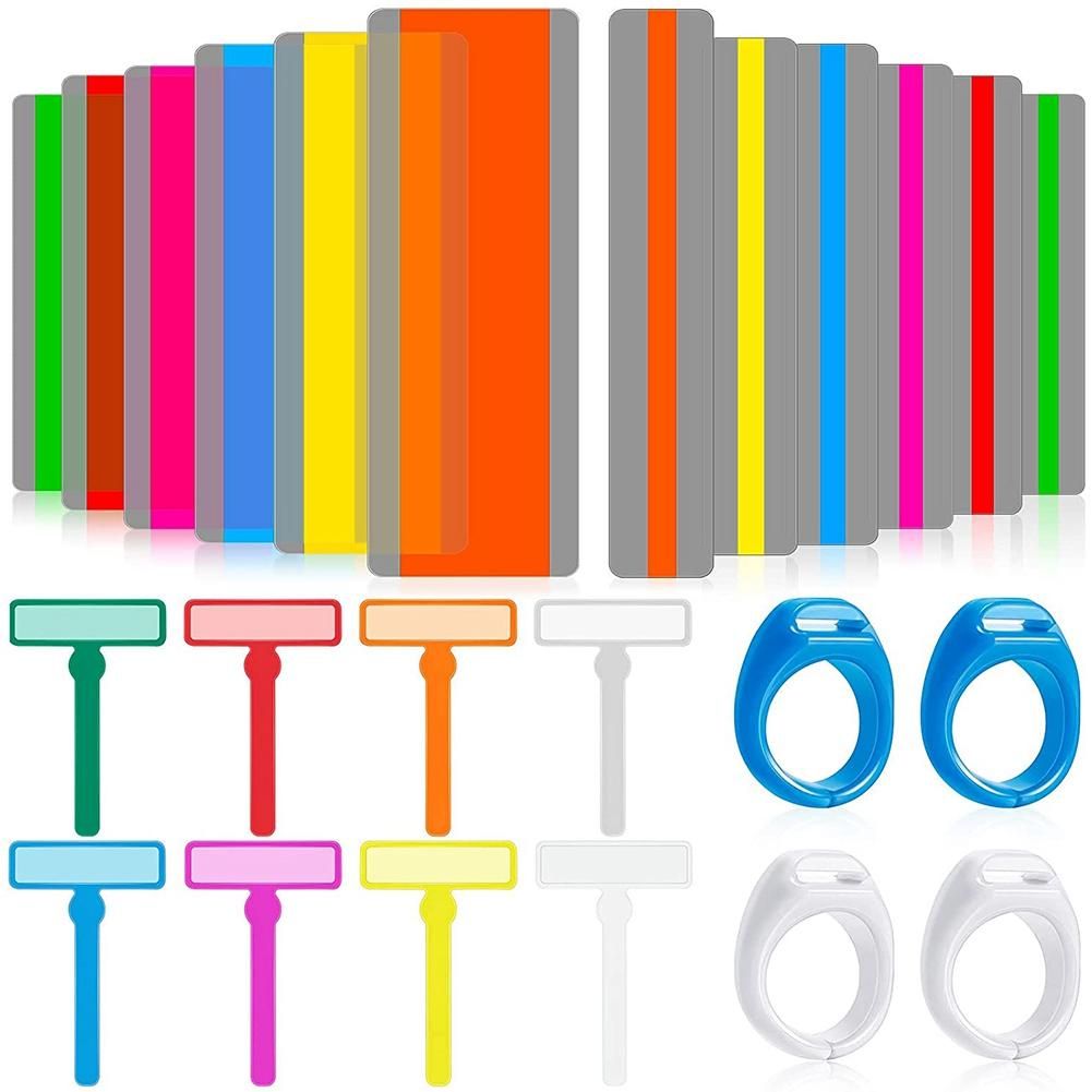 24 Reading Strips Include Finger Focus Highlighter 12 Pieces Guided Reading Highlight Strips 4 Pieces Rings for Children