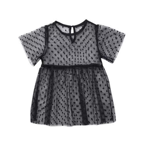 Toddler Transparent Mini Net Dress - Black