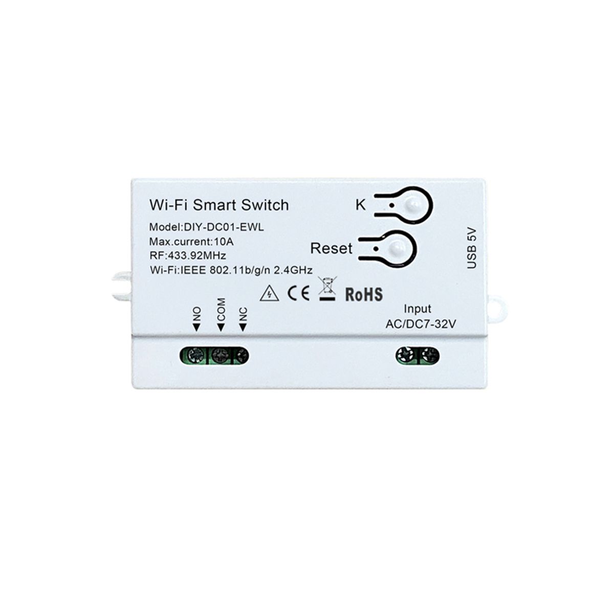 WiFi Smart Switch DIY Timer 1CH 7-32V RF433 2.4G WiFi