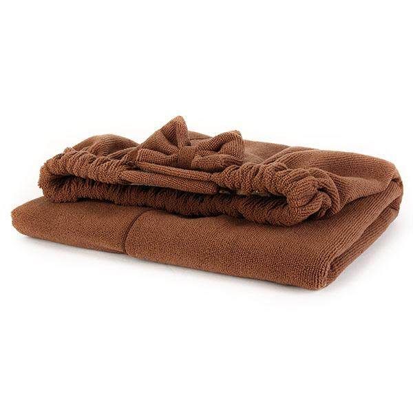 140x75cm Bowknot Towel Shet Absorbent Bathrobe With Shower Cap Coffee Coffee