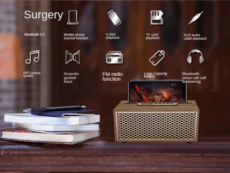 Wooden Wireless Home Subwoofer Bluetooth Speaker
