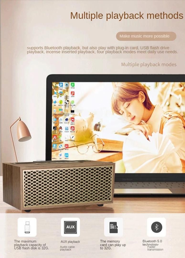 Wooden Wireless Home Subwoofer Bluetooth Speaker