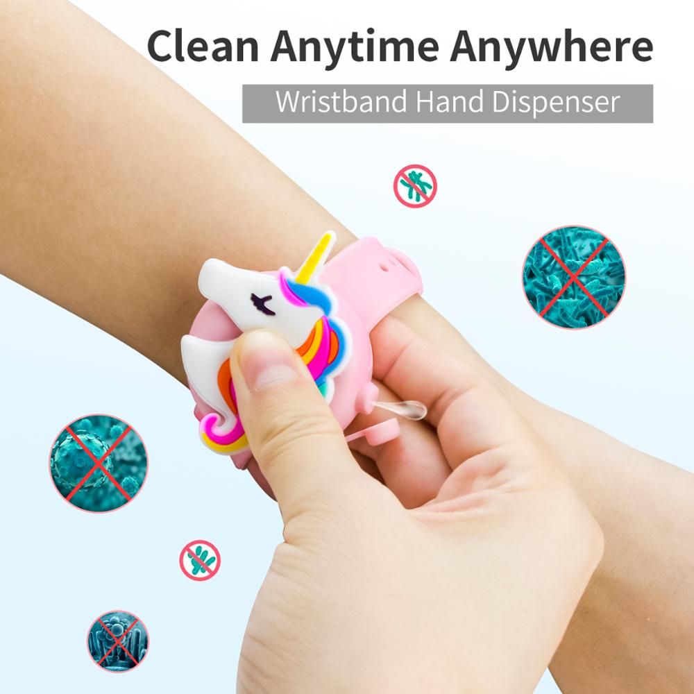 20 ML Cartoon Wristband Hand Dispenser Let Portable Disinfectant  Let Soap Dispenser Kids Hand Sanitizer Holder-black Watermelon