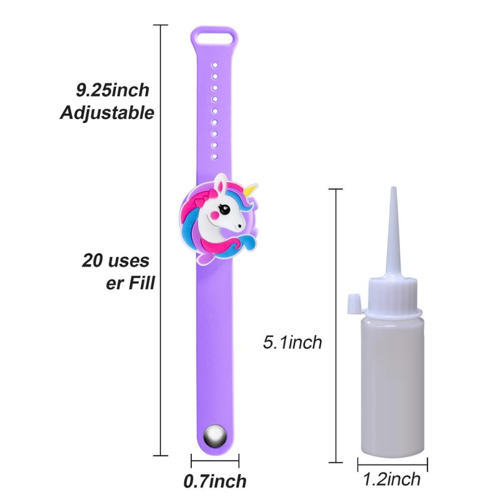 20 ML Cartoon Wristband Hand Dispenser Let Portable Disinfectant  Let Soap Dispenser Kids Hand Sanitizer Holder-black Watermelon