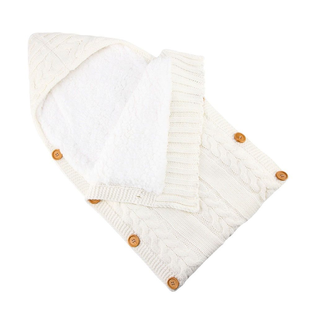 Winter Autumn Baby Sleeping Bag Kids Toddler Warm Sleeping Bag Wool Knit Thick Quilt Black