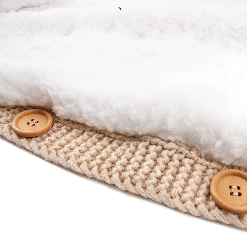 Winter Autumn Baby Sleeping Bag Kids Toddler Warm Sleeping Bag Wool Knit Thick Quilt Black