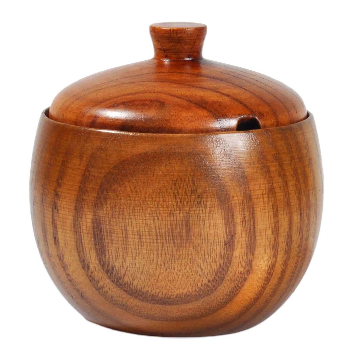 Spice Jar Sugar Salt Spice Container Wooden Color