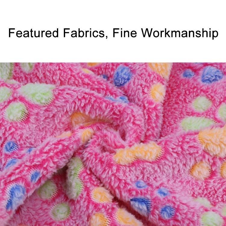 Dog Kennel Mat Footprints Pattern Thick Warm Coral Fleece Pet Dog Blankets, Size: S, 40*60cm (Coffee)